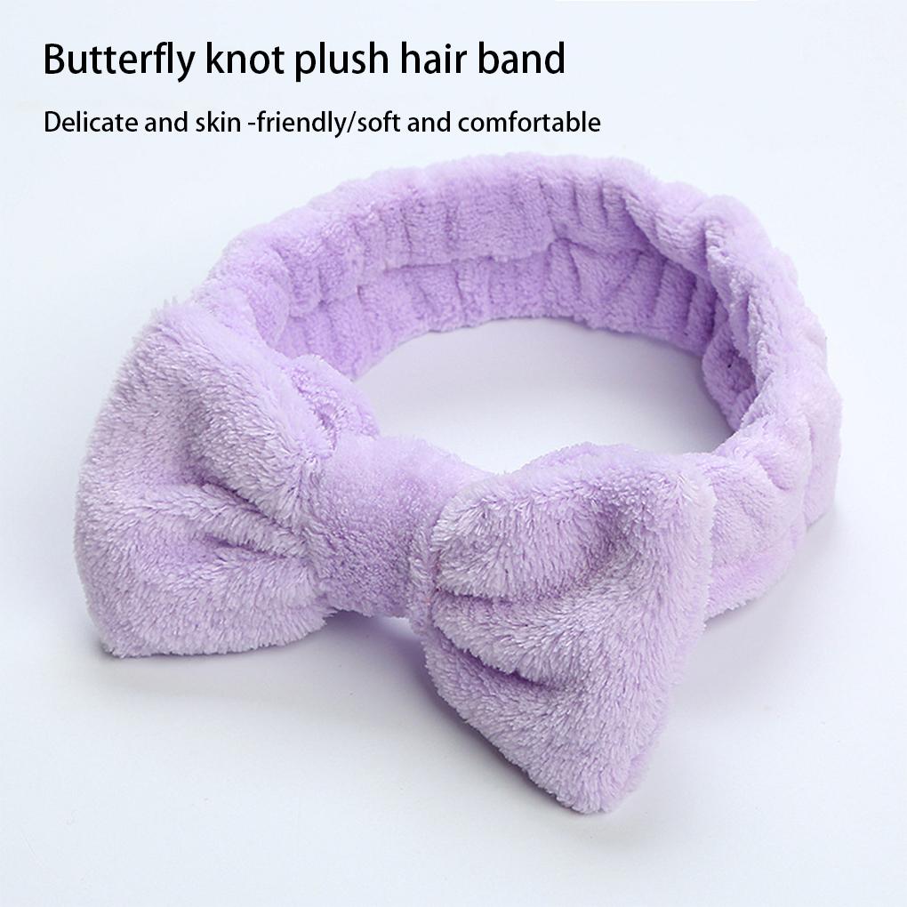 Coral Velvet Head Band Cute Decorative Portable Bowknot Face Washing Women Headband Headwear Ornament Birthday Gift