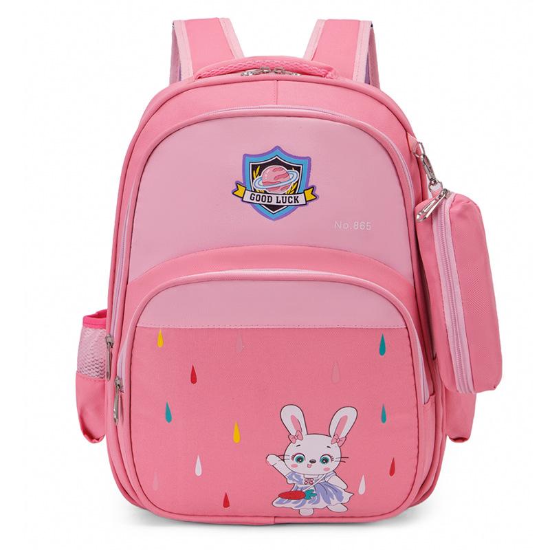 

Новый милый детский рюкзак с принтом кролика, модный тренд для детского сада, рюкзак для мальчиков и девочек, школьная сумка для детей 3-7 лет One size розовый