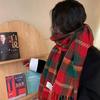 Red scarf women's autumn and winter new imitation cashmere thickened warm scarf high-end New Year's Christmas gift