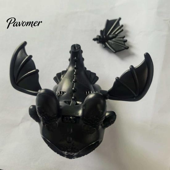 Detailed PVC Craft Statue Dragon Car Dashboard Ornament, Flapping Wings LED Flashing Eyes Keychain Glowing Eye Action Figure with Motion Sensor,