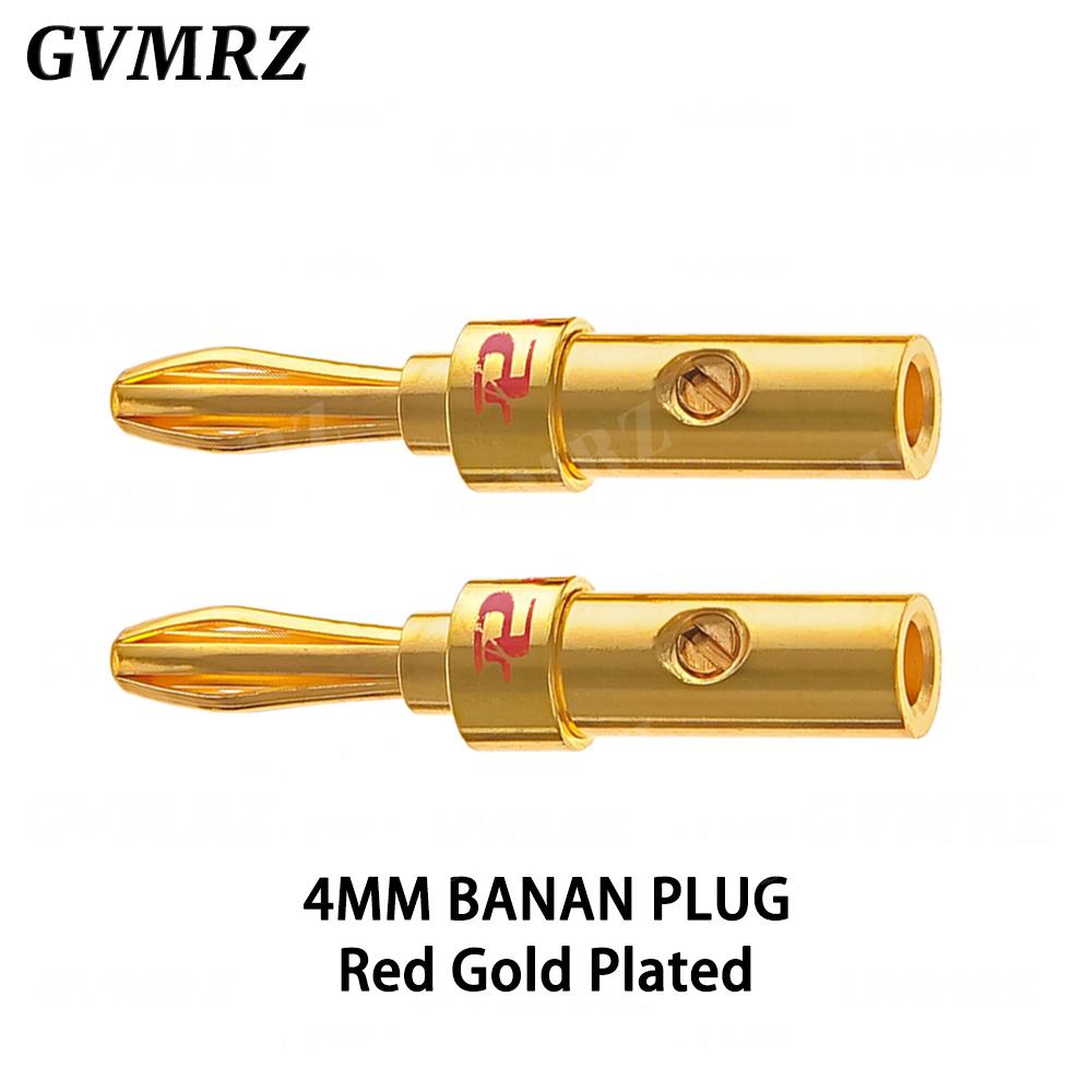 

2PCS 24K Gold-plated Copper Banana Speaker Plug Connector Adapter Audio Banana Connectors for Speaker Wire Amplifiers