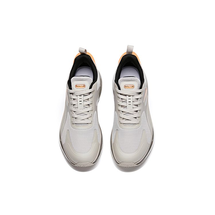 Anta Full-Length Air Cushion Shock Absorption Non-Slip Wear-Resistant Low-Top Running Shoes Men Sneakers Gray Orange Black 912125503-2