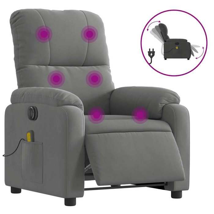 VidaXL Electric Massage Recliner Dark Grey 3204924