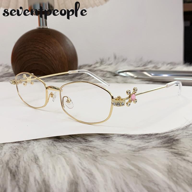 Small Frame Rhinestone Polygon Sunglasses Women  Luxury Brand Fashion Y2K Punk Metal Sun Glasses Retro Prescription Eyewear