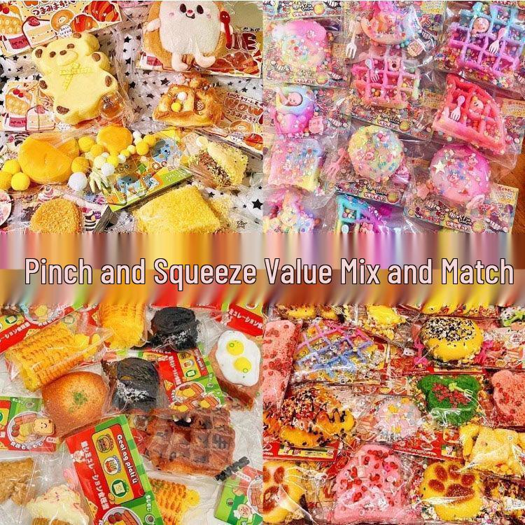 Japanese Squishy Food Stress Ball Pack: Toast, Cheese, Tofu