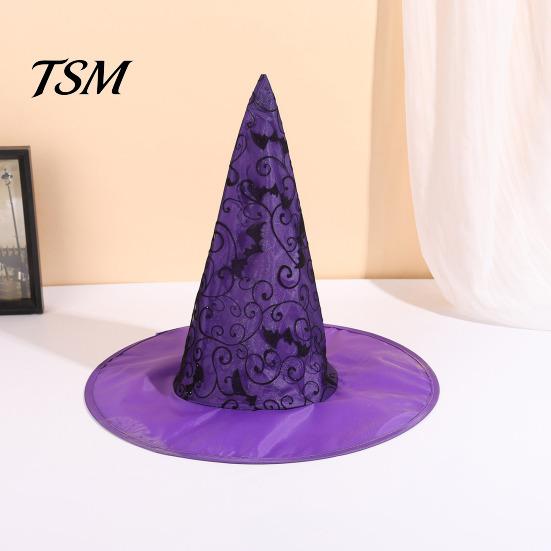 Party Favors for Adults Witch Hat, Bat Spider Web Print Wizard Hat Costume Accessories Women Cosplay Costume, Halloween Supplies, Stage Performance