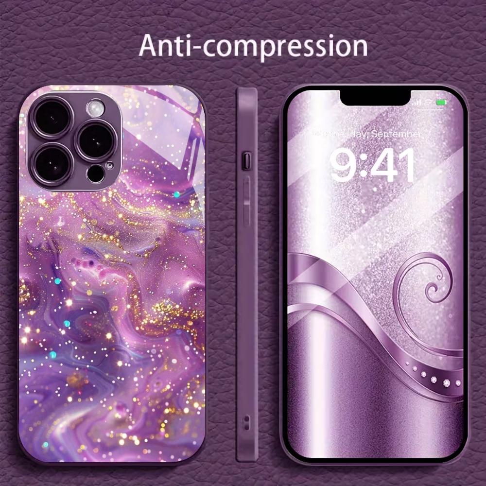 Violet Gold Hot-selling New Exquisite Protective Case Phone Case Metallic Paint PhoneCase for iPhone 17 16 15 14 13pm Pro Plus