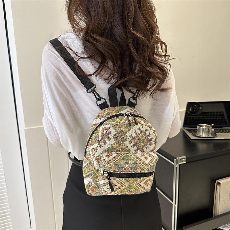 Ethnic Style Retro Small Backpack 2025 Autumn New Versatile Women's Backpack Foreign Style Large Capacity Travel Backpack