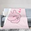 Asamimichaan Schlafender Cartoon Fleece Kuscheldecke Kawaii Asamimi Decken für Sofa Auto Super Weiche Bettdecke