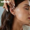 WOSTU 925 Sterling Silver AAA Zircon Wedding Earrings For Women Double-layered Stud Earrings Hoop Ear Buckles Party Jewelry Gift