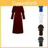 Traje de Robe de Padre Medieval para Homens Mulheres Renascença Cosplay Capa com Capuz
