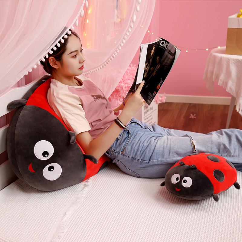 Kawaii Insect Plush Toy Soft Red Ladybug Bee Stuffed Doll Huggable Pillow Room Decor Back Cushion Cute Children Birthday Gifts