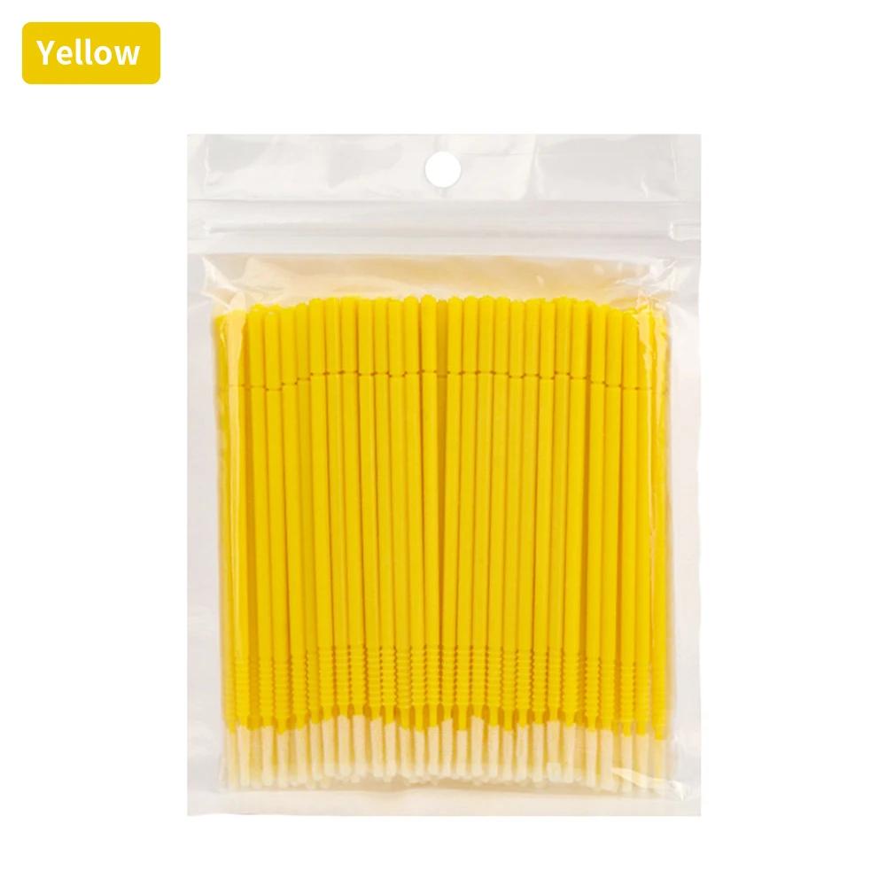 

Microbrush Eyelash Makeup Brush Eyelash Extension Accessories Lash Supplies Microbrush for Eyelashes Disposable Eyelash Brushes жёлтый