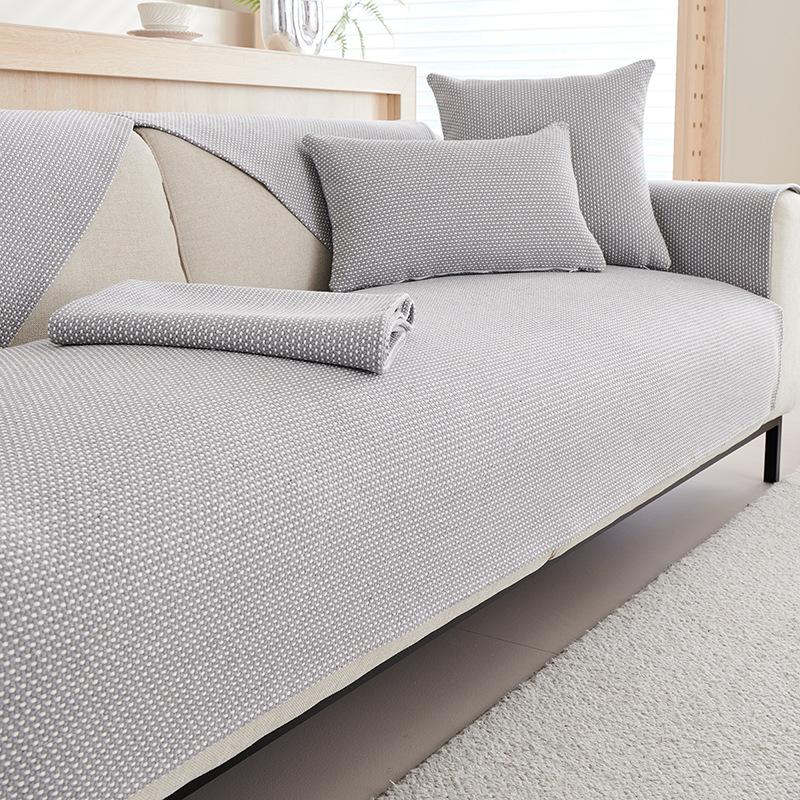 Cotton Sofa Cushion Four Seasons Universal Non-Slip Fabric Linen Coarse Cloth Modern Simple Cover Cover Backrest Cover Towel Cushion