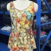 Women's V Neck Sleeveless Tank Top Loose Fit Vintage Floral Print Casual Vest Summer Fashion Basic Top