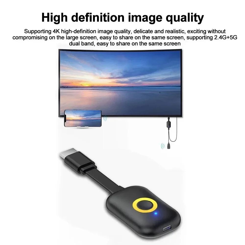4K 1080P 2,4G/5G HDMI-kompatibler Videoempfänger Bildschirmsynchronisierung Drahtloses Wifi-Display TV-Stick Dongle-Adapter für TV-Projektor