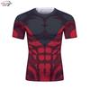 Mens Slim Fit Short Sleeve T-Shirt With 3D Print Quick-Dry Athletic Top Running Casual Sport