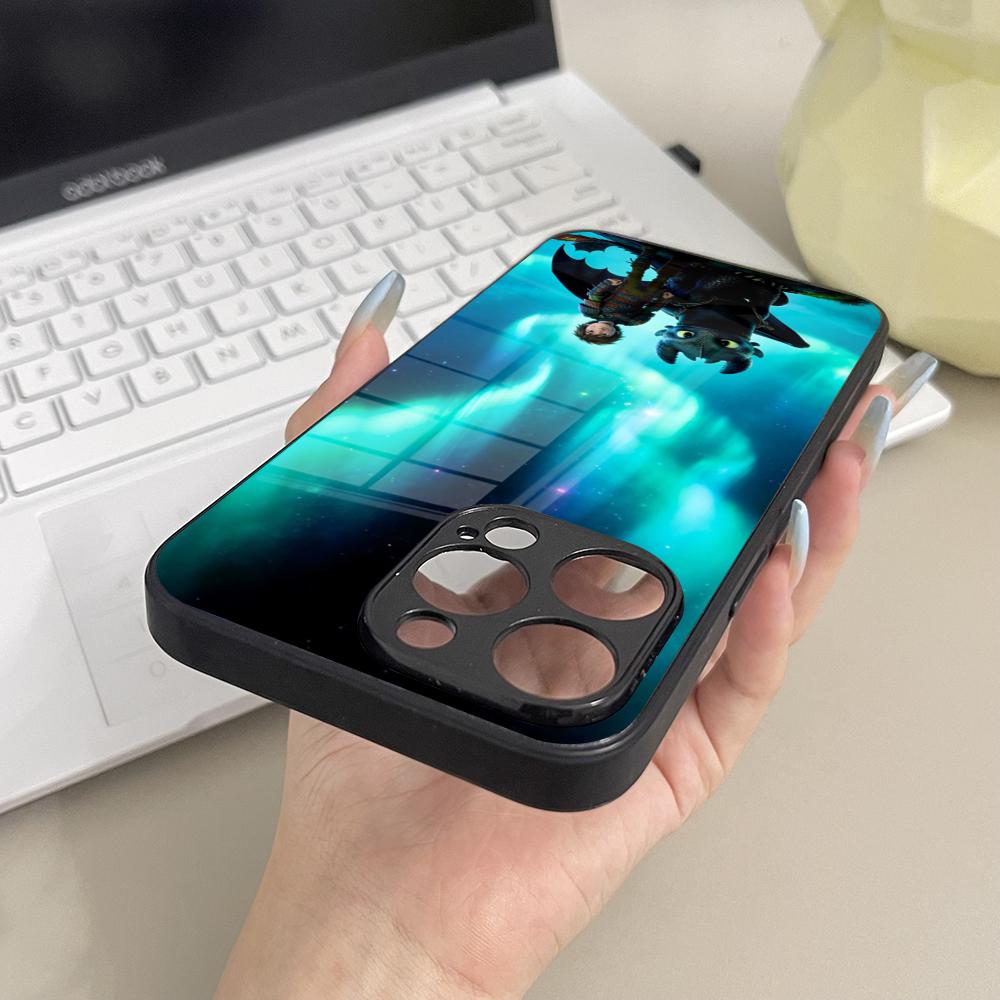 Cartoon T-Toothless Dragon Phone Case Glass For Samsung Galaxy S26 S25 S23 S24 S21 S22 S20 Ultra Fe Plus A16 Cover