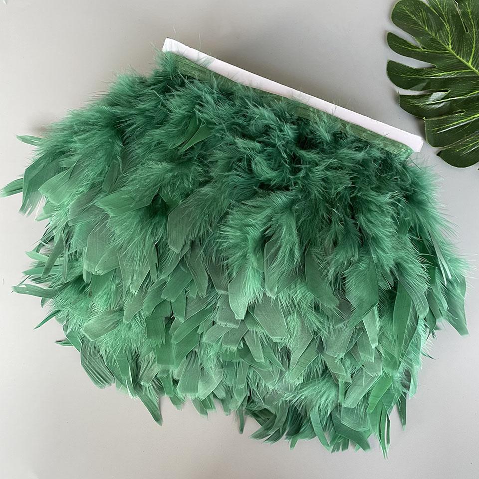 Fluffy Turkey Feathers Trim Fringe Ribbon 10Meters Marabou Feather On Tape Fringes Sewing Trimmings DIY Clothes Dress Decoration
