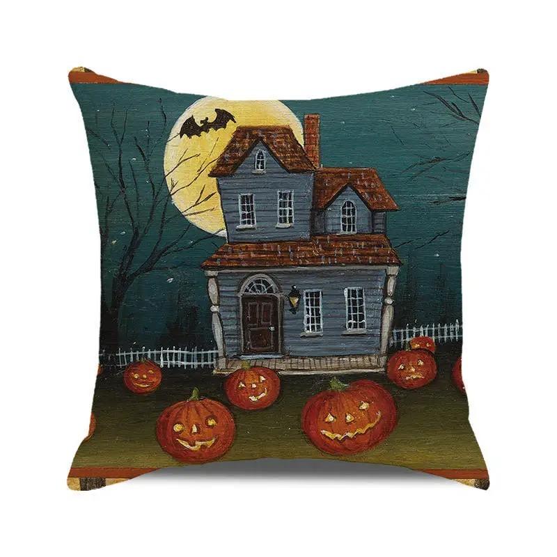 Halloween Holiday Party Decorations Pumpkin Cat Ghost Face Pillowcase Suitable for Home Living Room Sofa Room Decoration