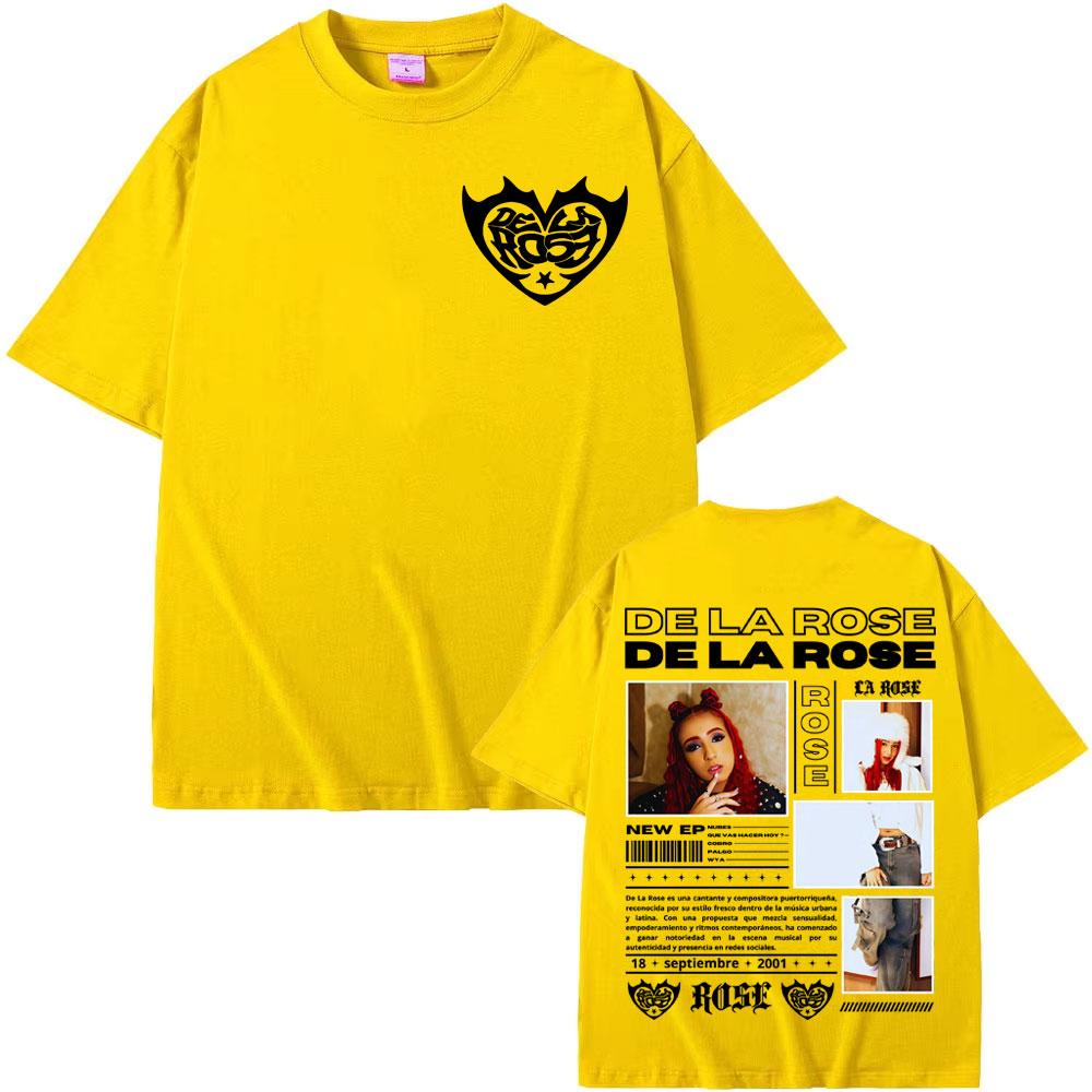 Singer Dela Rose Album Tour 2025 Cover Tshirts Unisex Women Clothing Harajuku Retro T Shirt 100 Cotton High Quality Tshirt Tops