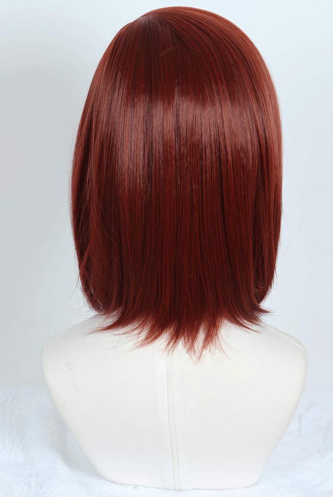 Linfairy Cosplay Wig, Heat Resistant, Costume Accessory, Dark Red