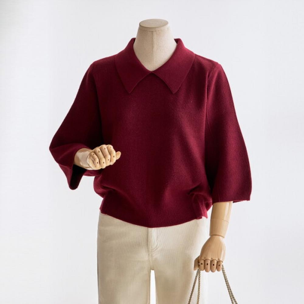 CuStomable Women S Collar Balloon 7 8 Knit T2510kn656c