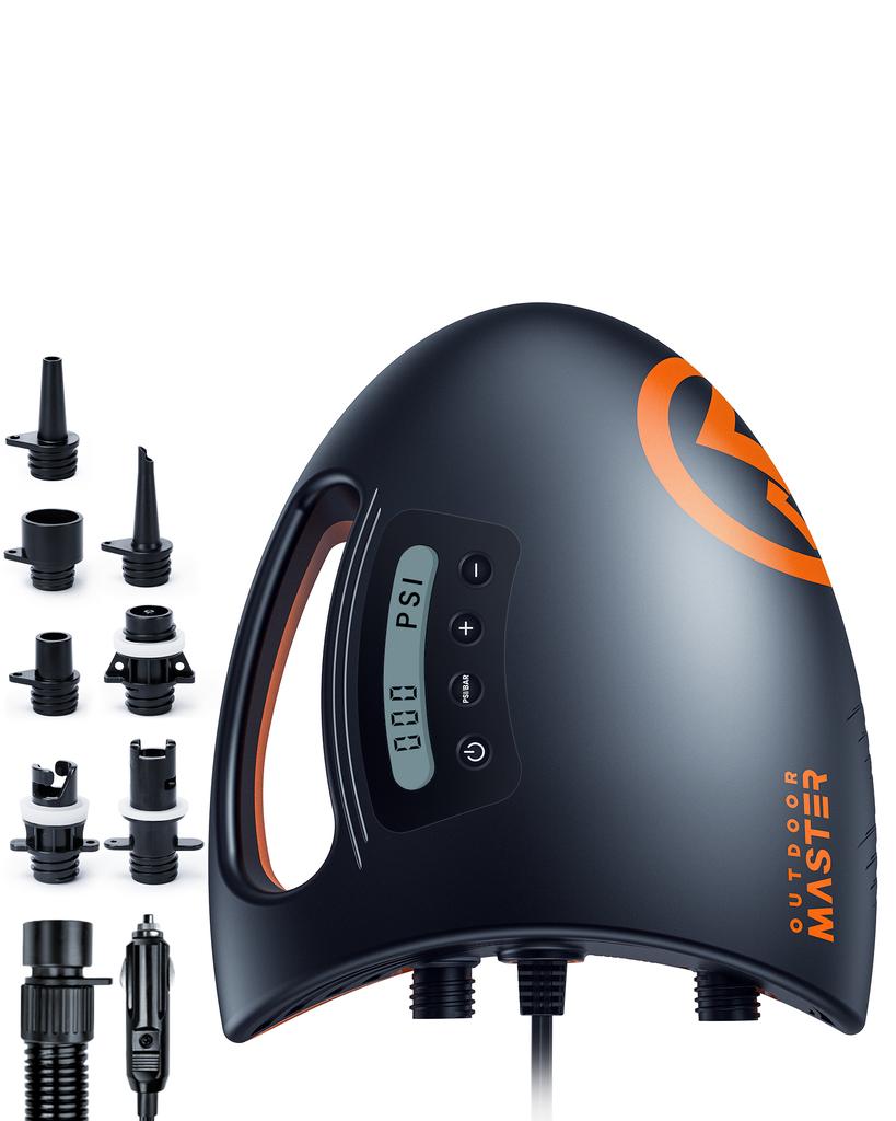 OutdoorMaster Shark 2 Digitale, am Auto betriebene SUP-Pumpe - 12V DC Kabelgebundener Elektrischer Inflator für Stand-Up-Paddling