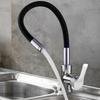 Set of a Free-standing Kitchen Tap with a Flexible Spout, Flexible Hoses and Aerator