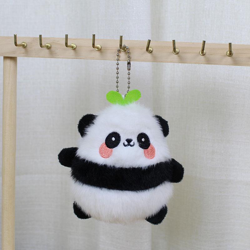Panda Pendant Plush Keychain: Cute Net Celebrity Bag Charm & Toy Figure 10 cm Regular Clip