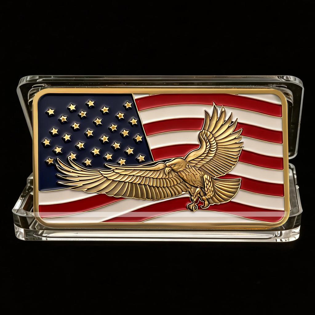 Ohio Unabhängigkeitstag Amerikanischer Adler Flagge Gedenkmünze, Freiheitsstatue, Metallrelief 250. Jahrestag Münze