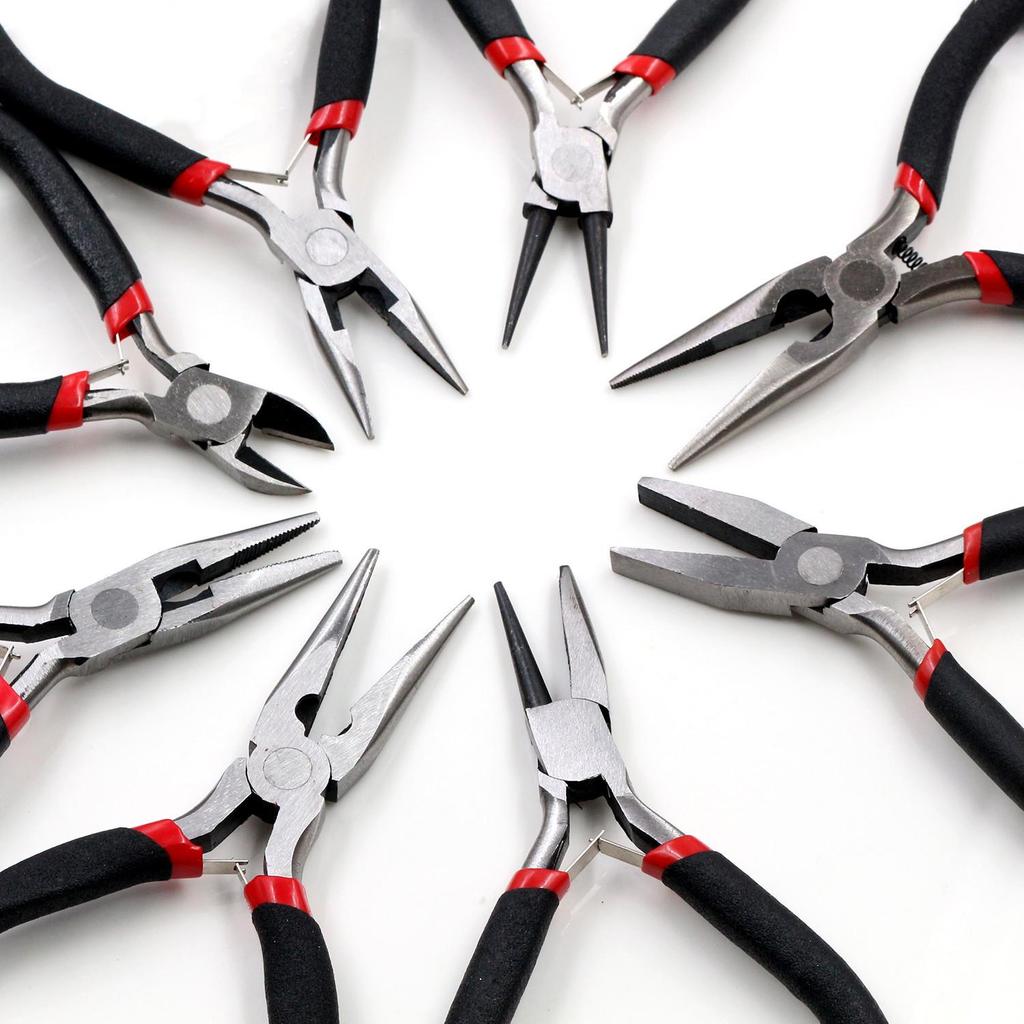 Multi-Functional Craft Pliers Set: Mini Vise, Diagonal Cutters, Needle-Nose for Handcraft and Jewelry Tools.