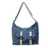 Large Capacity Japanese Denim Canvas Bag Fashion Casual Simple Crossbody Bag Solid Messenger Bag Student Commuter Shoulder Bag