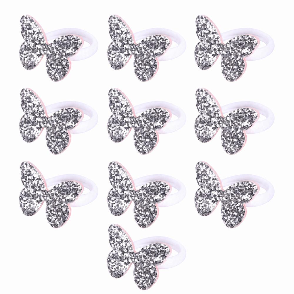 10pcs Glitter Sequin Hair Rubber Bands Rope High Elastic Ponytail Holder  Girl Hair Accessories