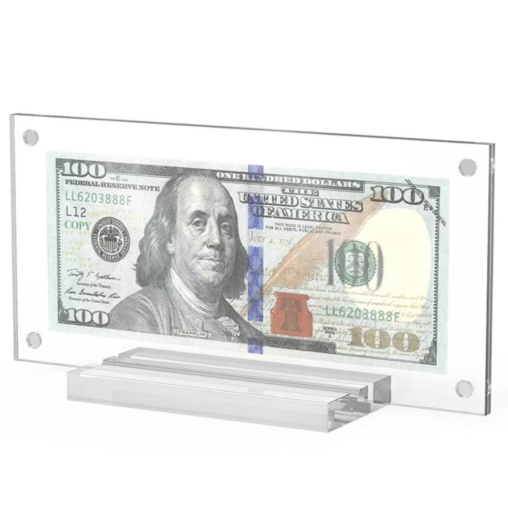 

Commemorative Dollar Bill Picture Frame Holder Transparent Clear Acrylic Acrylic Display Frame With Base Desktop темно-зелений колір
