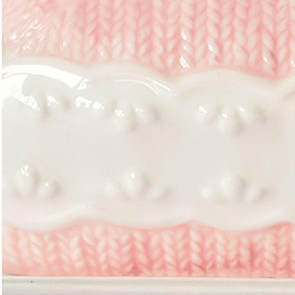 Pink Butter Cheese Plate Creative Pudding Storage Keeper Tray Home Decoration Butter Dish  Kitchen