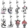 Nuevo Colgante de Cobre Flamenco y Ratón Muñeco de Nieve Dibujos Animados Princesa Cuentas Joyería Apta Para Mujeres Joyas Caseras Exquisitas Regalos