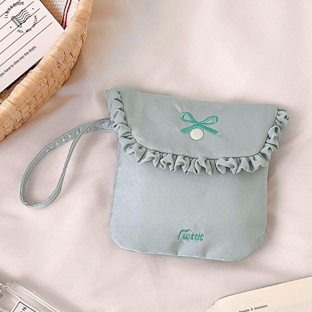 Bowknot Sanitary Napkin Storage Bag Cotton Cloth Bow Makeup Bag Creative Mini Cosmetic Bag  Women