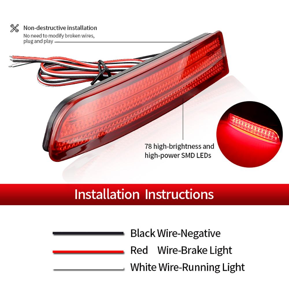 2X Car Led Tail Light Parking Brake Rear Bumper Reflector Lamp For Toyota Avensis/Alphard Mki/Rav4 Led Tail Lights Fog Stop Park