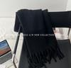 Winter new solid color versatile thickened scarf mohair fringed soft waxy warm student scarf women