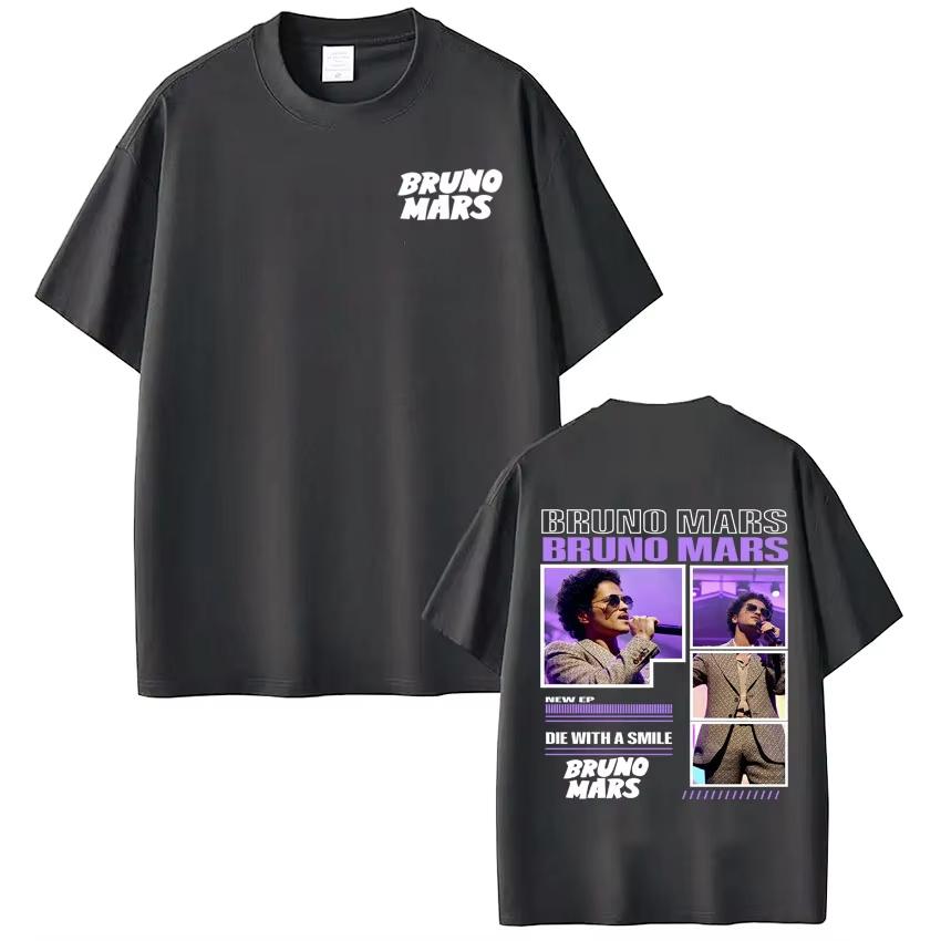 Singer Bruno Mars Album Tour 2026 Graphics Tees Men Women Fashion Clothing Tshirt Summer Pure Cotton Aesthetic Trendy T Shirts