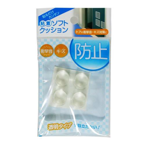 WAKI Adhesive Soft Cushion, Round, 15.9mm, Pack of 4, Transparent