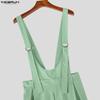 INCERUN Summer Men Sleeveless Suspender Strap Thin Casual Loose Braces Pants Overalls