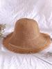 Cappello di Paglia da Donna con Frange Ampia Tesa Protezione Solare Vacanza al Mare Estate
