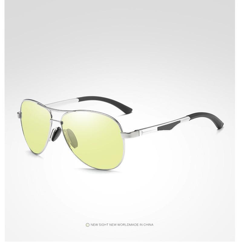 aoron Polarizované sluneční brýle pro noční vidění Kovové sluneční brýle Pánské a dámské Módní Brýle měnící barvu Žabí brýle