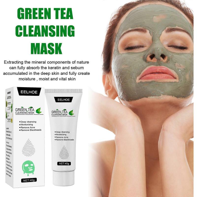 Grönt te Ansiktspeelmask Svartborttagare Akne Djuprengörande Mask Hudvårdsmask Exfolierande & Reparerande, Minskar Fina Linjer Rynkor