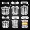 Transparent Acrylic Spice Jars with Spoons, 200ml, 10-Pack
