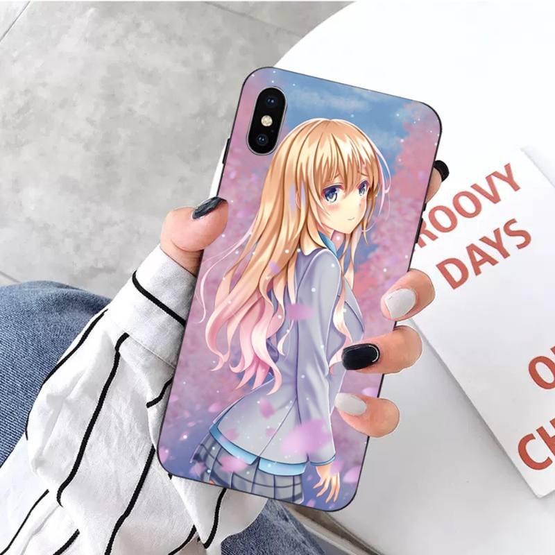 Your Lie In April Pouzdro na telefon pro IPhone 14 13 12 11 XS X 8 7 6 Plus Mini Pro Max SE 2022 Měkký černý kryt na telefon