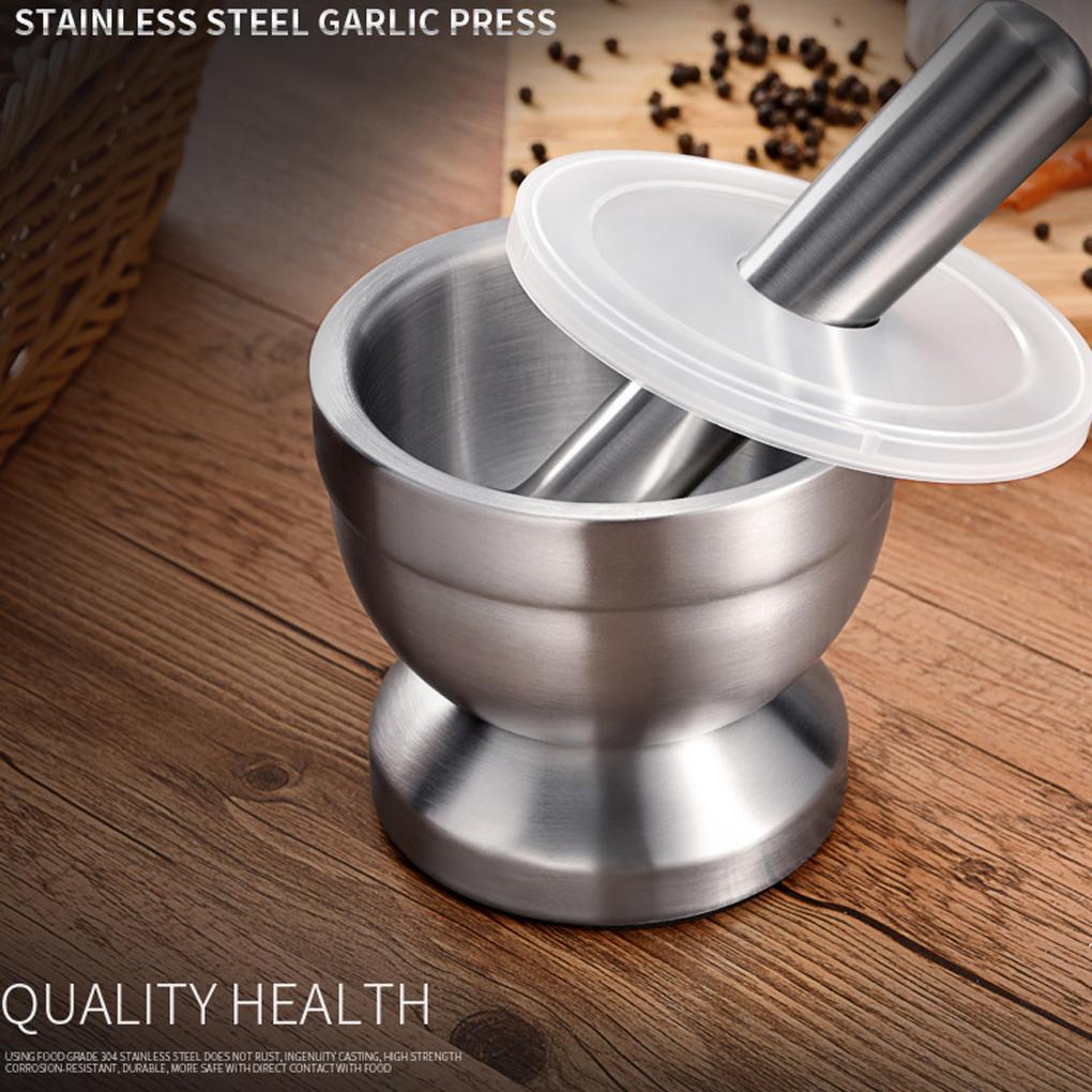 Stainless For Crushing Efficiently Durable Stone Pounding Jar Crushing Garlic Pestle Stainless Kitchen Ingredients