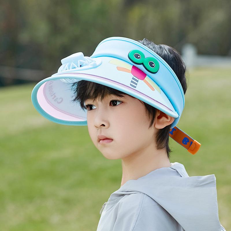 1154 Children's hat with large brim fan empty top hat for boys and girls cartoon cute outdoor sun hat